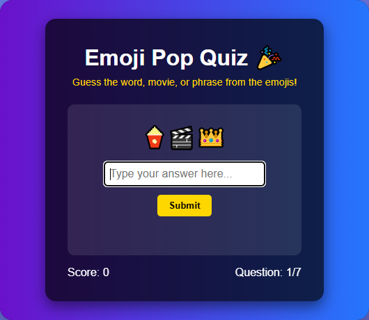 Emoji Pop Quiz
