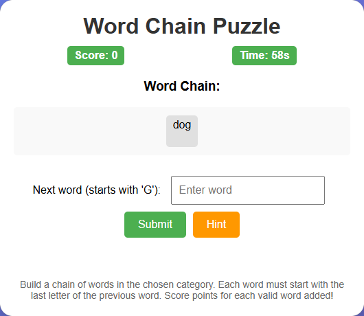 Word Chain Puzzle